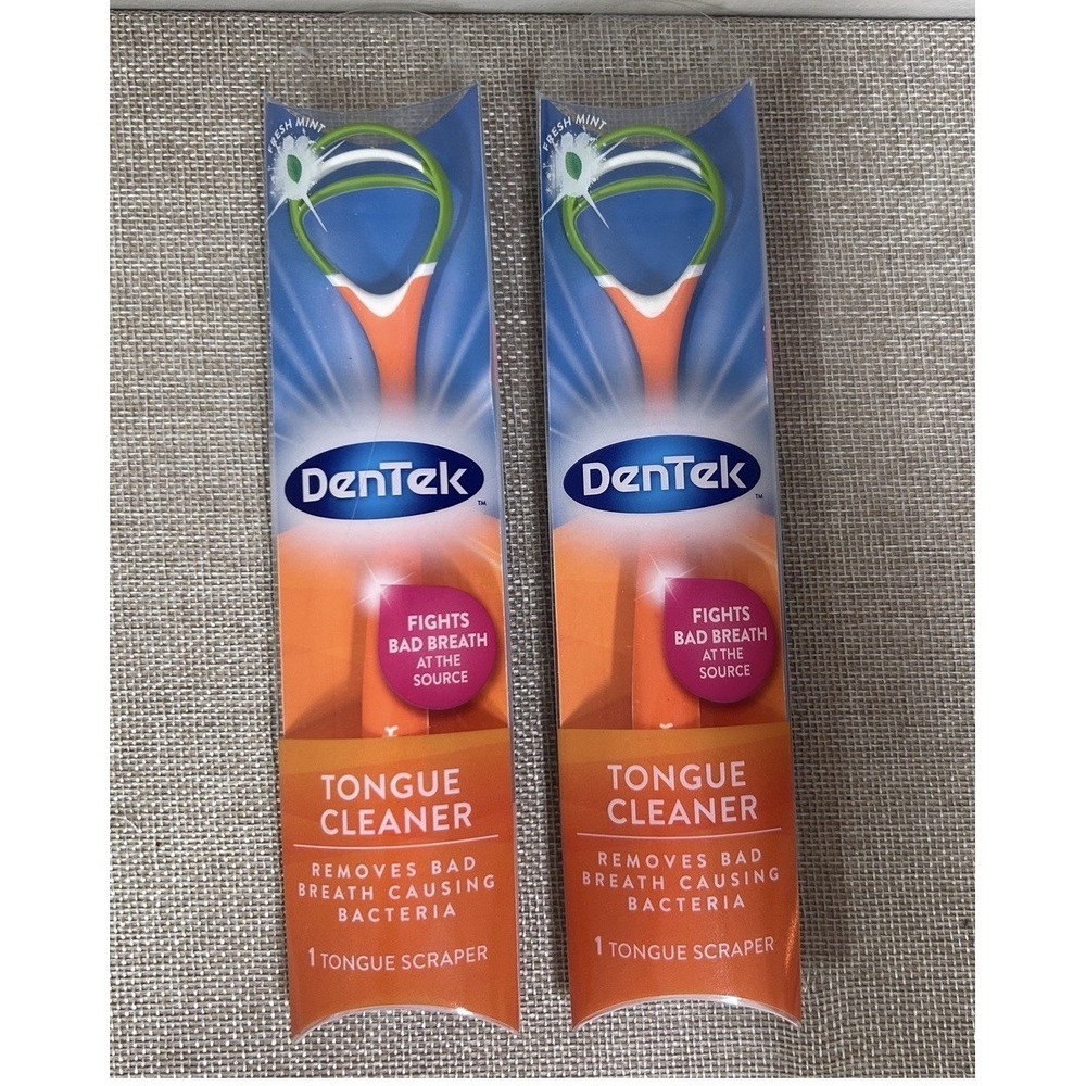 DenTek Fresh Breath Tongue Cleaner Scraper 1 Count. (Pack of 2) Fresh Mint